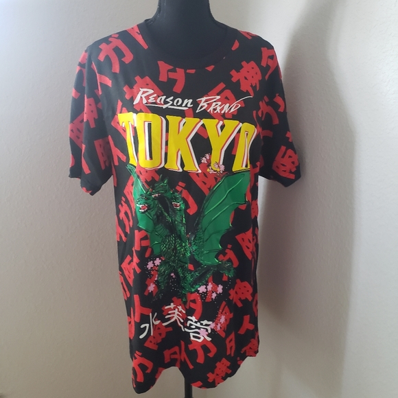 Just In: Mens Edgy Reason Brand Tokyo Dragon Tee - Picture 7 of 14